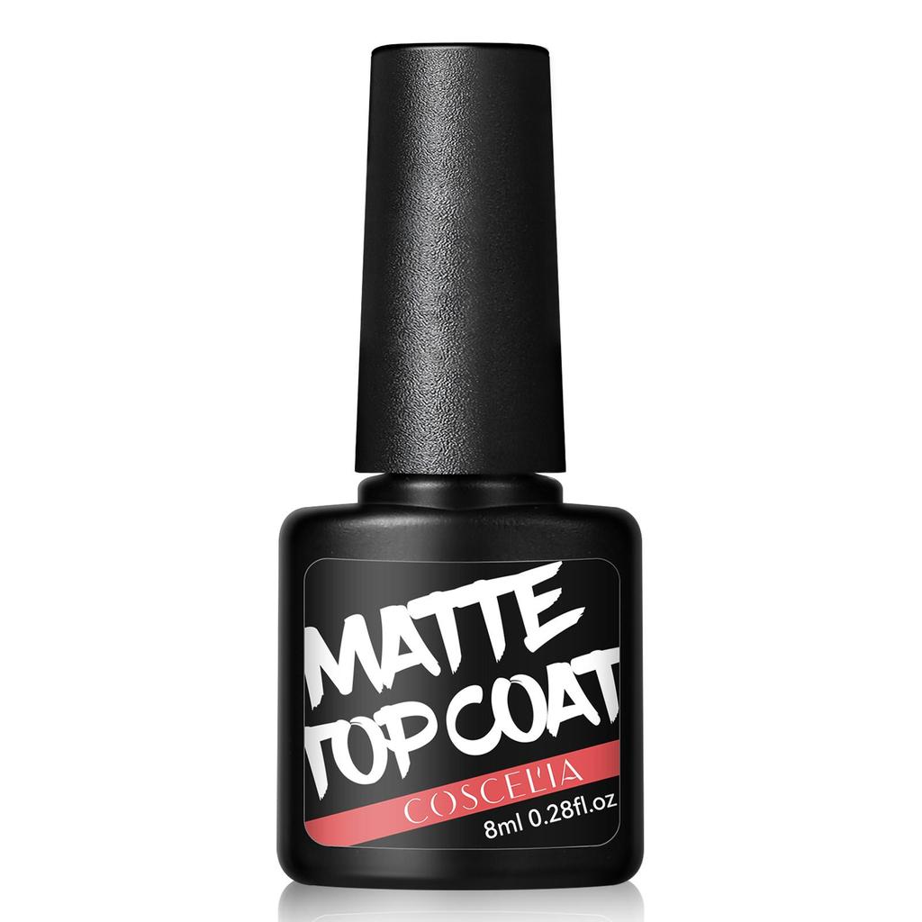 COSCELIA 8ml Top Coat Base Coat Top Coat opaco per smalto gel Semipermanente Soak Off UV LED Smalto per unghie gel a lunga durata e protezione aderente