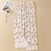 Women's Summer Floral Lace Cotton Pajama Pants - Lightweight, Loose-Fit, Versatile for Home or Outdoors
