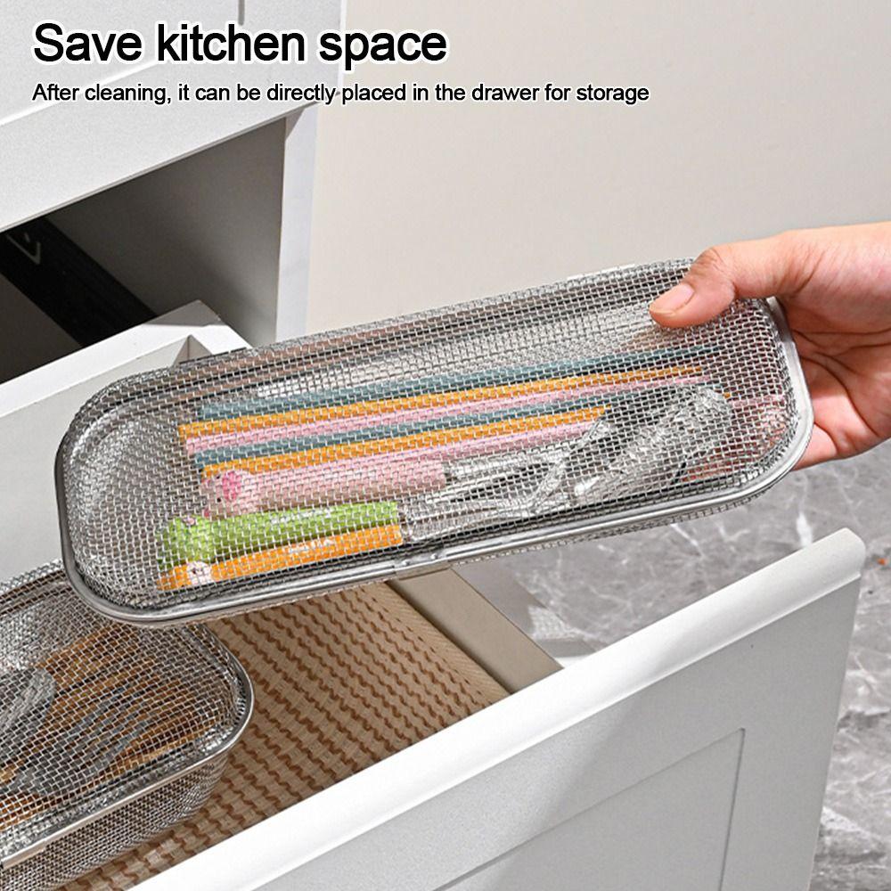 304 Stainless Steel Dishwasher Silverware Basket with Buckle Chopstick Holder  for Small Item