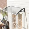 Entrance Door Canopy, Exterior Awning, Polycarbonate, Aluminum Profile, 110 x 60 cm, Transparent