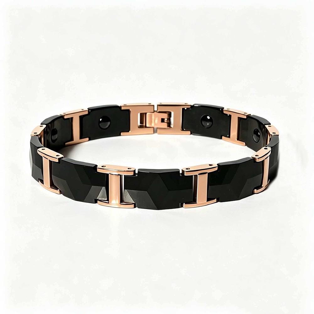 2026 Carved Ceramic Magnetic Bracelet: Men s Fashion Jewelry for Health 18K