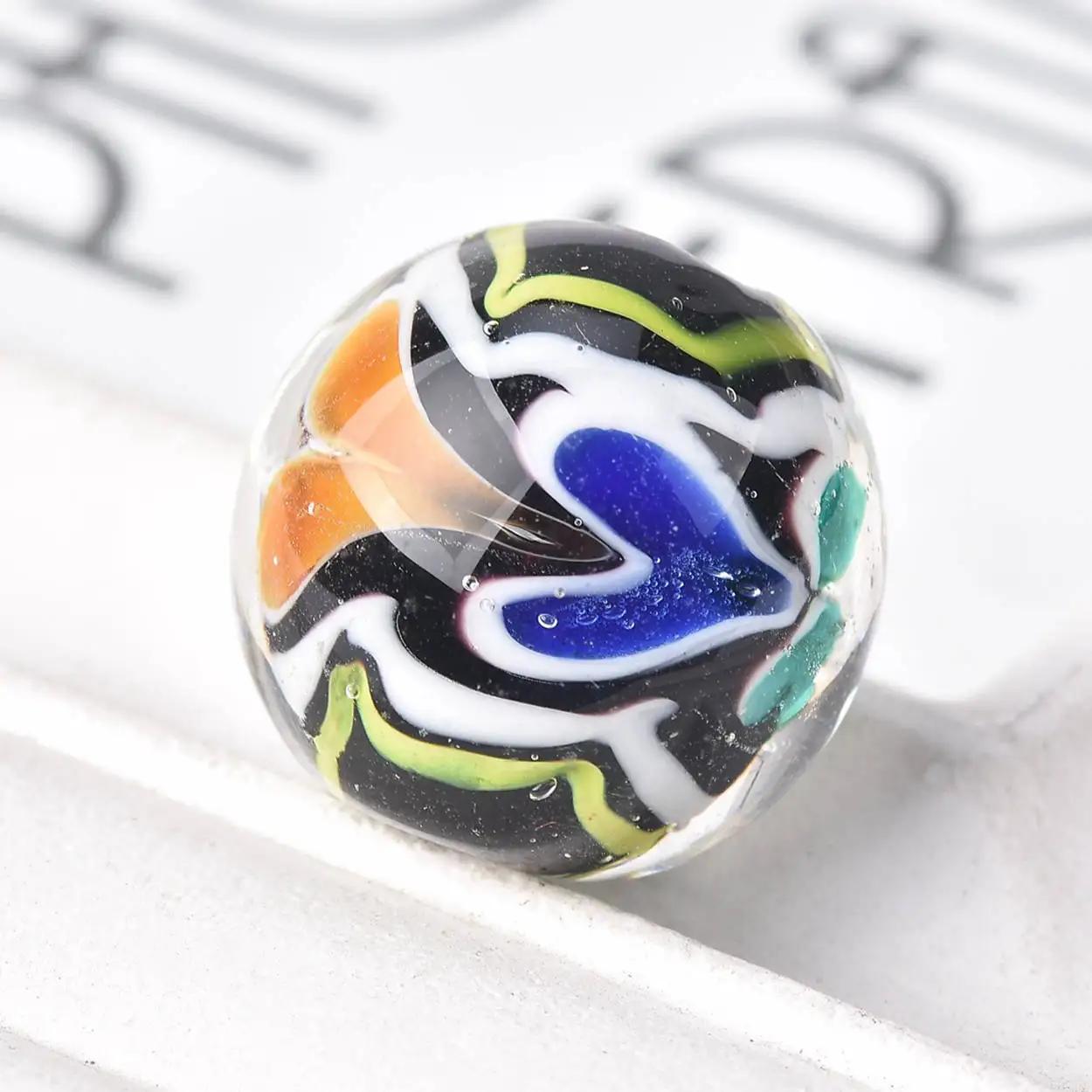 

2 шт. 20 мм Большие круглые стеклянные бусины Лэмпворк ручной работы в виде цветка для изготовления ювелирных изделий, аксессуары, фурнитура для DIY поделок 20mm-2pcs