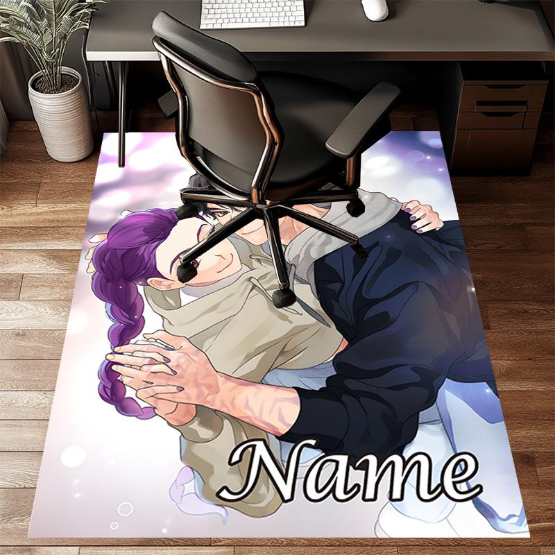 Benutzerdefinierte KPop Dämonenjäger Matte Personalisierter Name, Waschbarer Polyester-Eingangsteppich für den Innenbereich, Geschenk für Weihnachten, Ostern, Thanksgiving Day