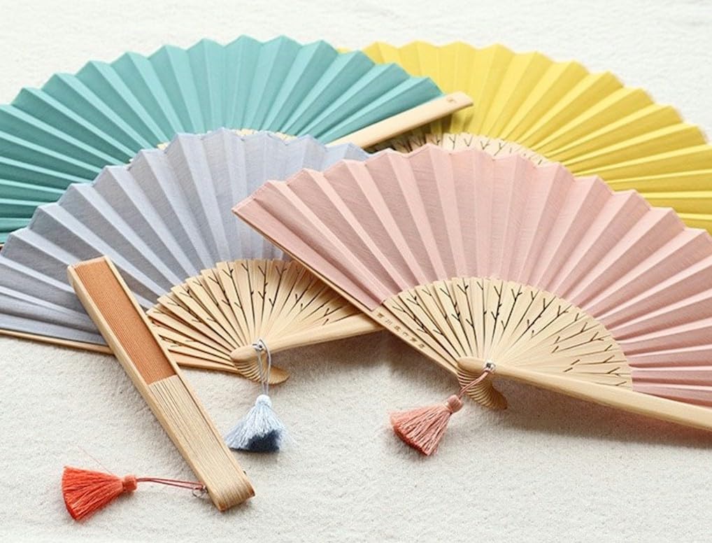 Shoroku Koeda Faltfächer in Paulownia-Holzbox mit Fächer-Tag Sommerfächer für Damen Blüte [Nishikawa Shoten] Fächer, Beutel, Geschenk zum Muttertag, (Kirschdesign)