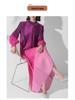Middle Eastern Style Women's Gradient Robe Dress, Semi-High Neck, Plus Size, High-End Bud Skirt.