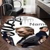 Custom Name 007 James Bond Printed Round Rug Carpet Chair Rug Area Rug Entryway Doormats,for Office Chair Living Room Bedroom Kitchen Room.