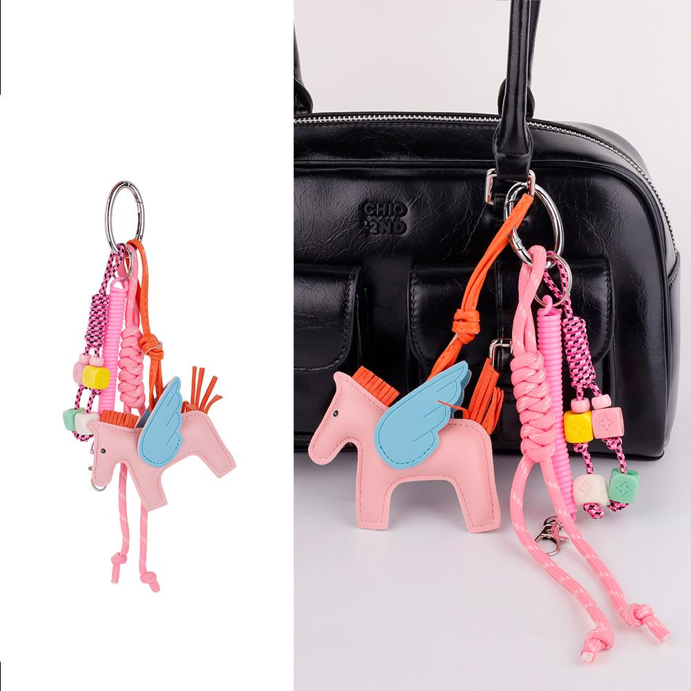 Exquisite Pegasus Handmade Keychain: Angel Pony Pendant & Car Accessory, Cute Bag Charm