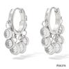 Fashion Stylish Design Earrings with Colorful Zirconia Stones Geometrically Exquisite Earrings Women's Stainless Steel Earrings