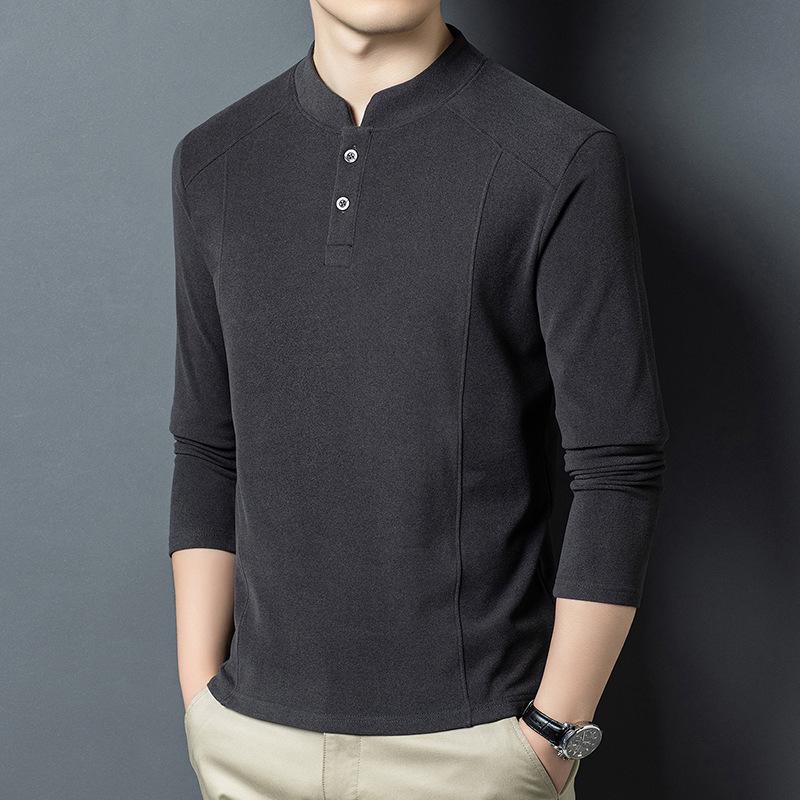 Men's Double-Sided German Fleece Stand Collar Pullover - Warm Long-Sleeve Casual Sweatshirt for Autumn and Winter
