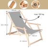 SPRINGOS® Garden Sun Lounger Folding Wooden Sun Lounger With Armrests