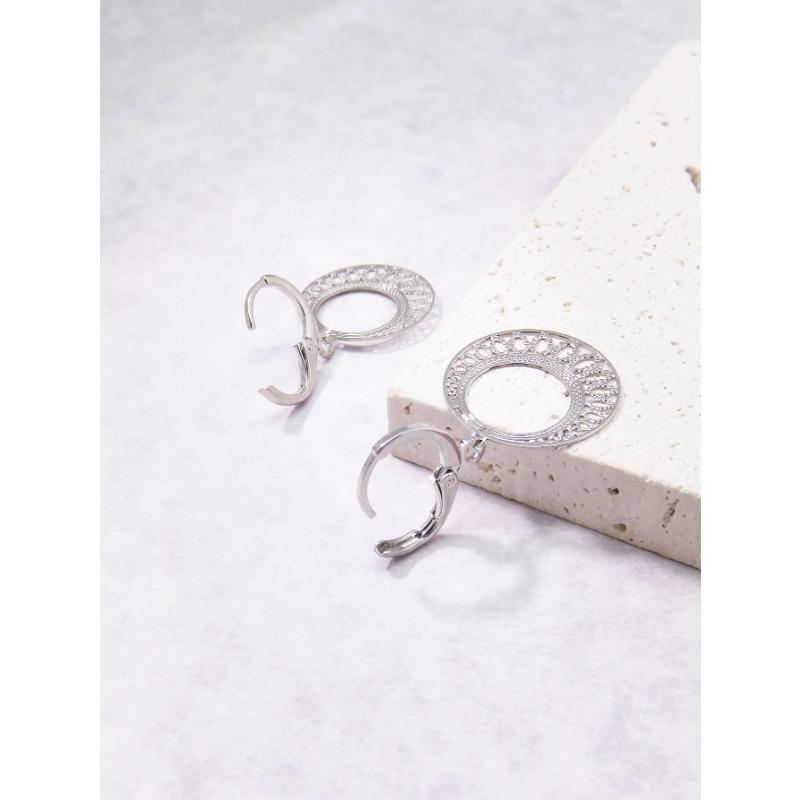 Fashionable and High-end Boho Earrings Retro Hollow Pattern Round Earrings