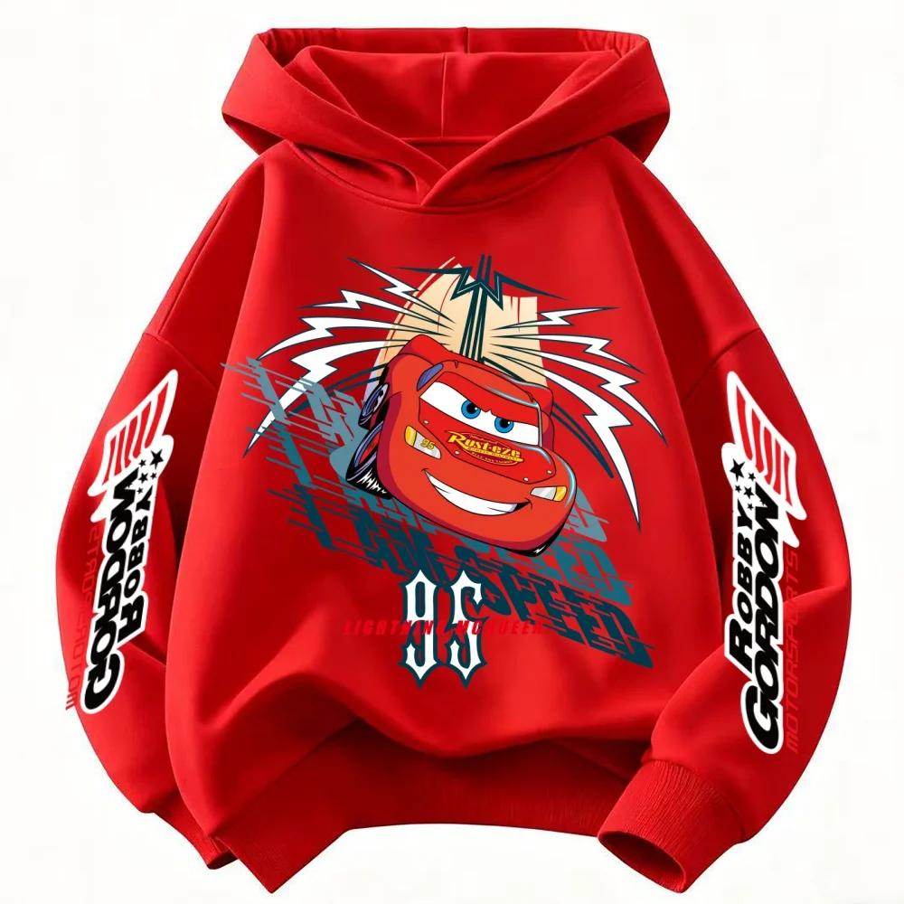 

Классическая толстовка с капюшоном Disney с Молнией Маккуином для детей, для мальчиков и девочек, осенне-зимняя, для повседневной носки на улице, теплая, мягкая, спортивная одежда 100