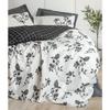 Parure de lit - 1 housse de couette 220 x 240 cm + 2 taies d'oreiller 60 x 60 cm - 100% coton renforcé - Anthracite