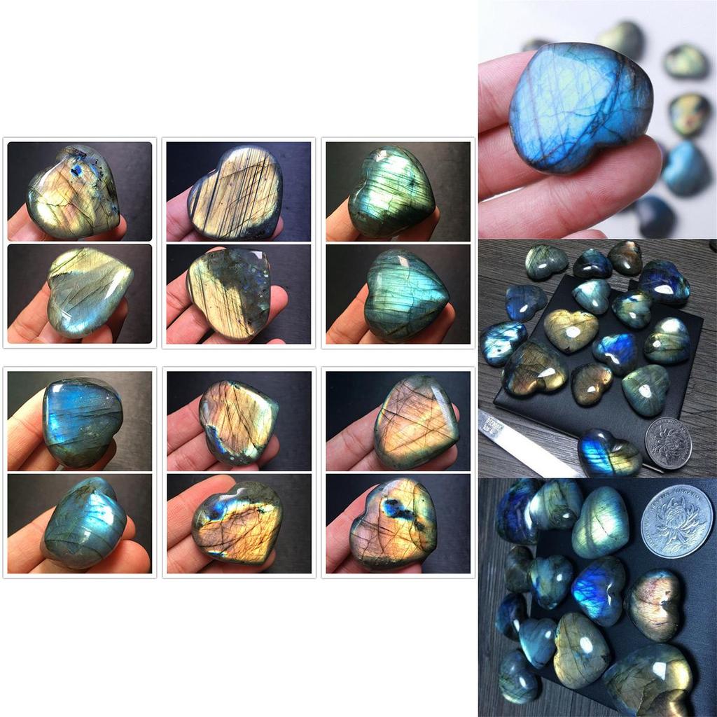 Uroczy Madagaskarski Kwarc Labradoryt Naturalny Kryształ Serce Wisiorek Dekoracja Na Wyjątkowe Prezenty