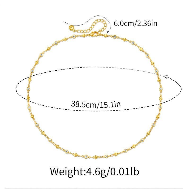 K Gold Plated Copper Devil Eye Heart Clavicle Chain Fashion Necklace For Women