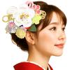 Hair Accessory Set for Furisode and Ceremonies Made with Crepe and Mizuhiki String 5-piece (long-sleeved Kimono) Coming-of-age (wk-334) Tsumami-zaiku