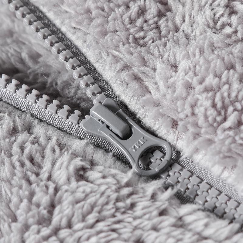 Women's Double-Sided Fleece Hoodie: Pajama Jacket & Outdoor Windbreaker for Spring, Autumn, Winter.