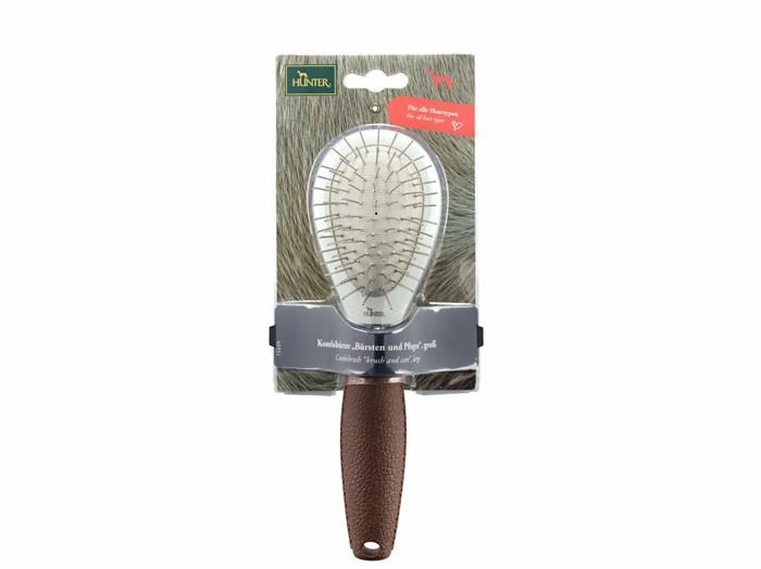 Brosse - HUNTER - Gant de brossage - Poils souples et nickelés - Ergonomique - Antidérapante