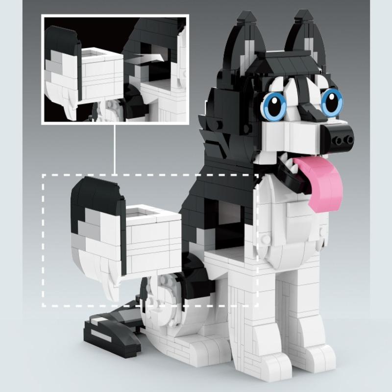 New Schnauzer Husky Puppy Building Blocks Sets 635/757 PCS Figures Toy Figurine Collection Bricks Home Decor Toy Kids Gifts