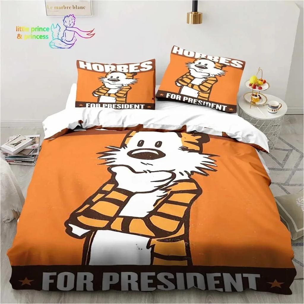 Cartoon Calvin Hobbes 3D Print Bedding Set Single Twin Full Queen King Size Bed Set Adult Kid Bedroom Bedding Gift