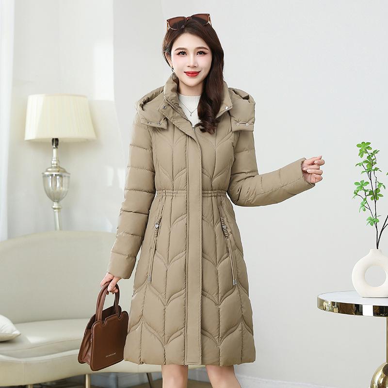 Down padded jacket women's mid-length style thickened 2025 new fashion winter slim jacket slimming padded jacket