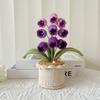 Crocheted Potted Bell Flower Decoration Handmade Knitting Floral Ornament Artificial Hand Woven Flower Home Office Table