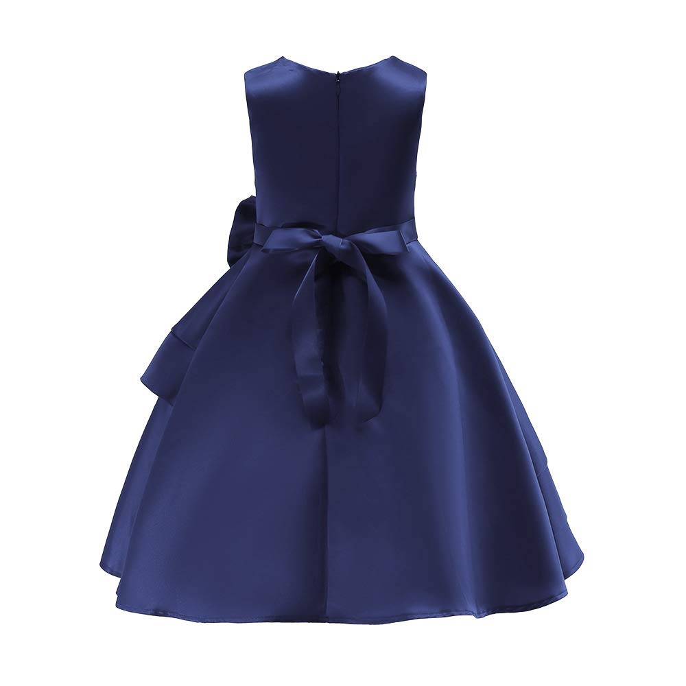 Suerba Dress for Piano and Formal Occasions Children's Recitals, Weddings, Shichi-Go-San, (130, Navy)