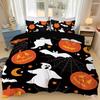 Halloween Bedding Set Cute Ghost Flower Print Duvet Cover Child Adult Quilt Cover Pillowcase Single Queen Size