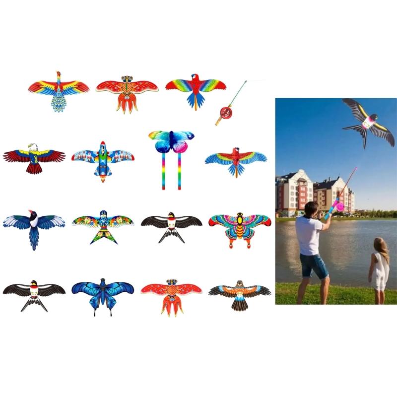 Dynamische Drachen Fliegende Drachen Angelrute Kind Strand Fliegende Drachen Urlaub Draußen Hinterhof Drachen Spielzeug Familienaktivität
