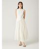 Metal Brooch Rib Knit Combination Flare Dress FWNO251081IVR0