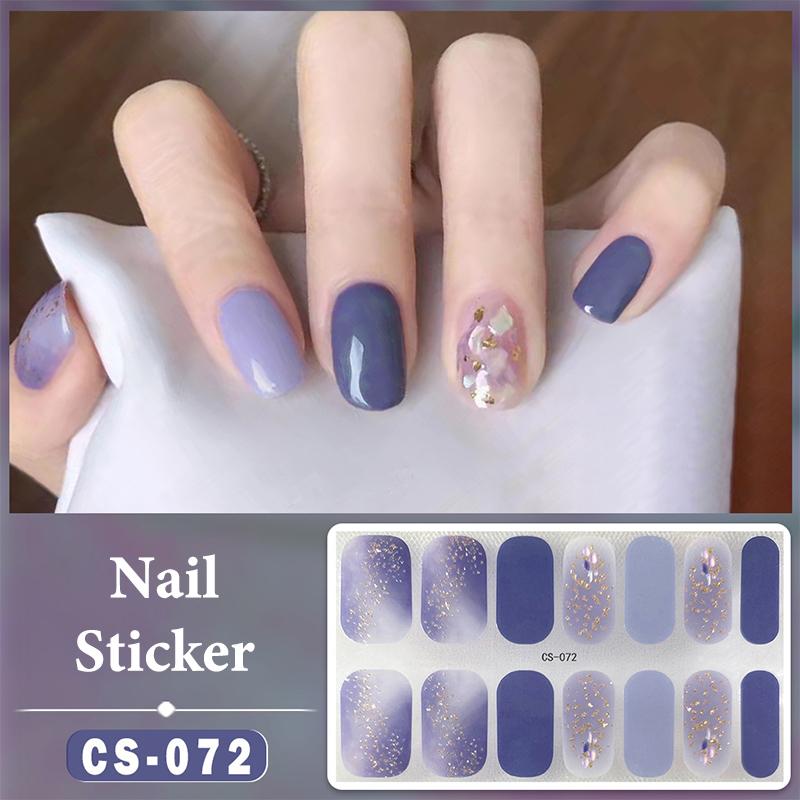 

14 Nails Simple Waterproof Nail Wraps Full Cover Nail Stickers Firm And Not Easy To Fall Off Multi Color Nail Art For Women s D