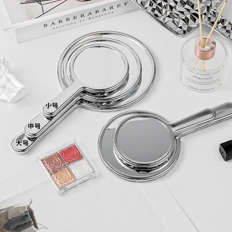 Kulaté Zrcátko Mini HD Zrcátko s Rukojeťí na Make-up Cestovní Přenosné Ruční Zrcátko pro Ženy Kosmetické Zrcátko na Make-up