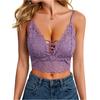 Lace Bralette Crop Top V Neck Adjustable Straps Unlined Wireless Bra Y2K Style Lace Camisole Tank Top