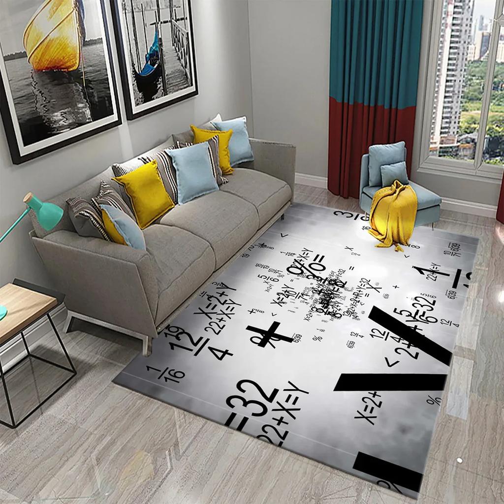 3D Mathematical Formula Carpet Non Slip Educational Rug for Kids Bedroom Bathroom Door Creative Math Mat