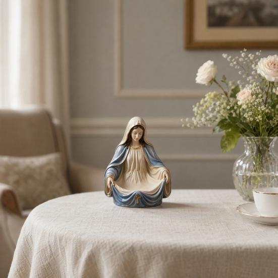 Jewelry Storage Box with Jesus or Virgin Design Religious Tray Compact Multi-Use Faith