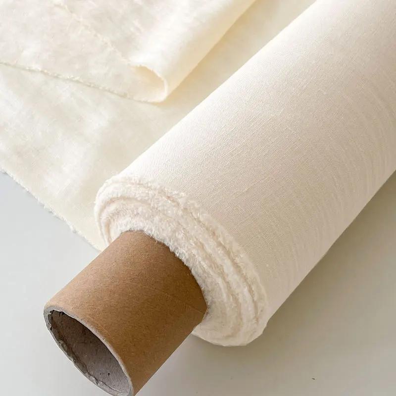 100% French Linen Fabric, Soft Non-woven Washed Linen for Clothing, Tablecloths, Curtains, DIY Sewing Natural Flax Material
