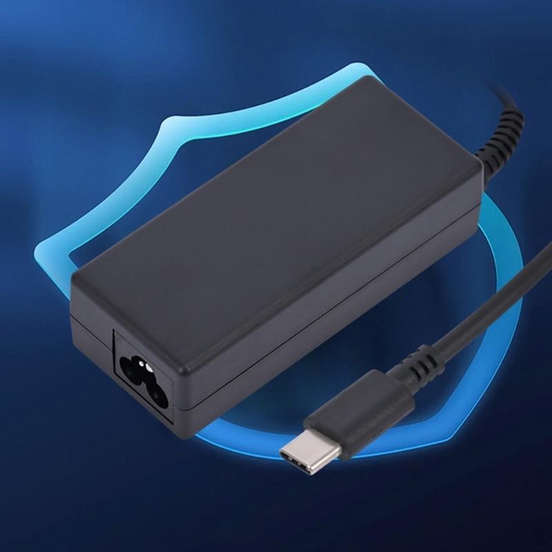 65W Type C Power Supply Rapid Laptop Charge Adapter Safe Overheats Protections Portable for Latitude