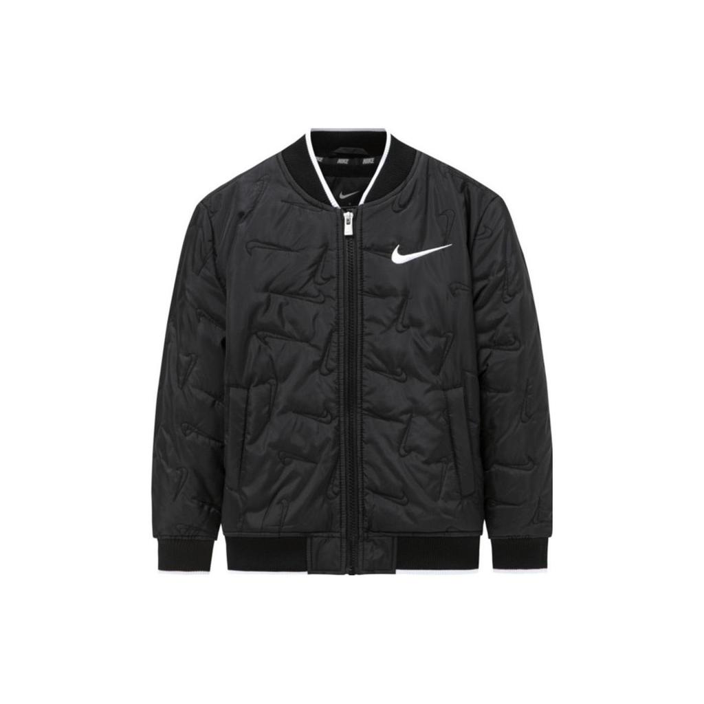 Nike Bavlněná bunda Ležérní Kulatý výstřih Dlouhý rukáv Dětské bundy Černá NY2142010GS-002