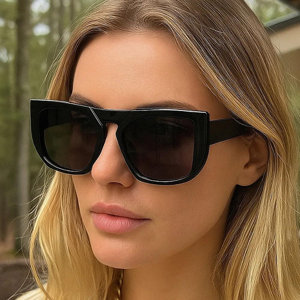 New Fashion Sunglasses Women with Square Large Frame Trendy Outdoor Sun Glasses Men Luxury Brand Design Eyewear Uv400 Eyeglass