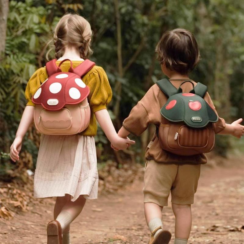 Kid Backpack Cute Mushroom Kindergarten Cartoon Pink Mini Travel Bag Schoolbag Preschool Gift for Toddler Girl Boy 3-6