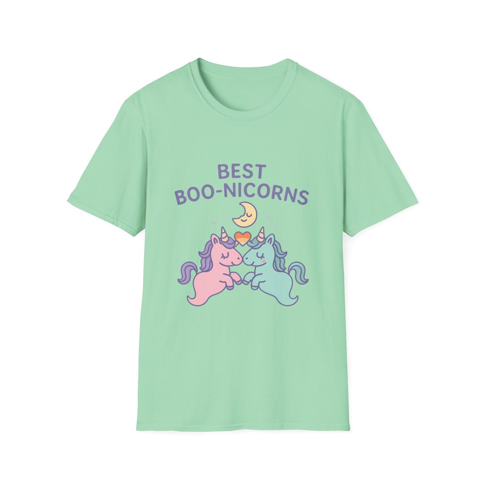 Unisex Softstyle T-Shirt Mens Womens Tees Top Best Boo-nicorns Funny Ghost Unicorn Halloween 3XL