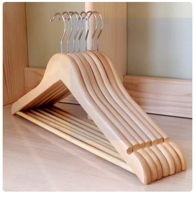 Solid Wood Non-Slip Clothes Hanger for Home, Hotel & Store - Adult Size