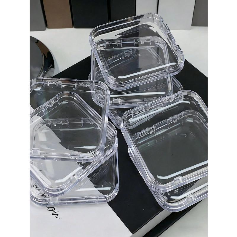 2pcs Transparent Acrylic Fake Nails Display Box, Portable Nail Sticker Showcase, Empty Manicure Box (Nails Not Included)