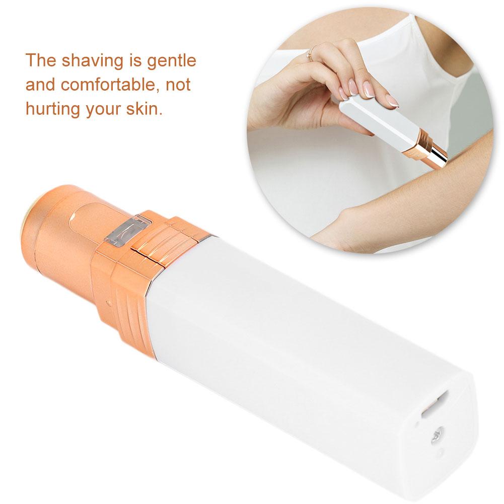 Portable USB Shaver Lipstick-Sized Women Mini Electric Hair Remover for Whole Body White