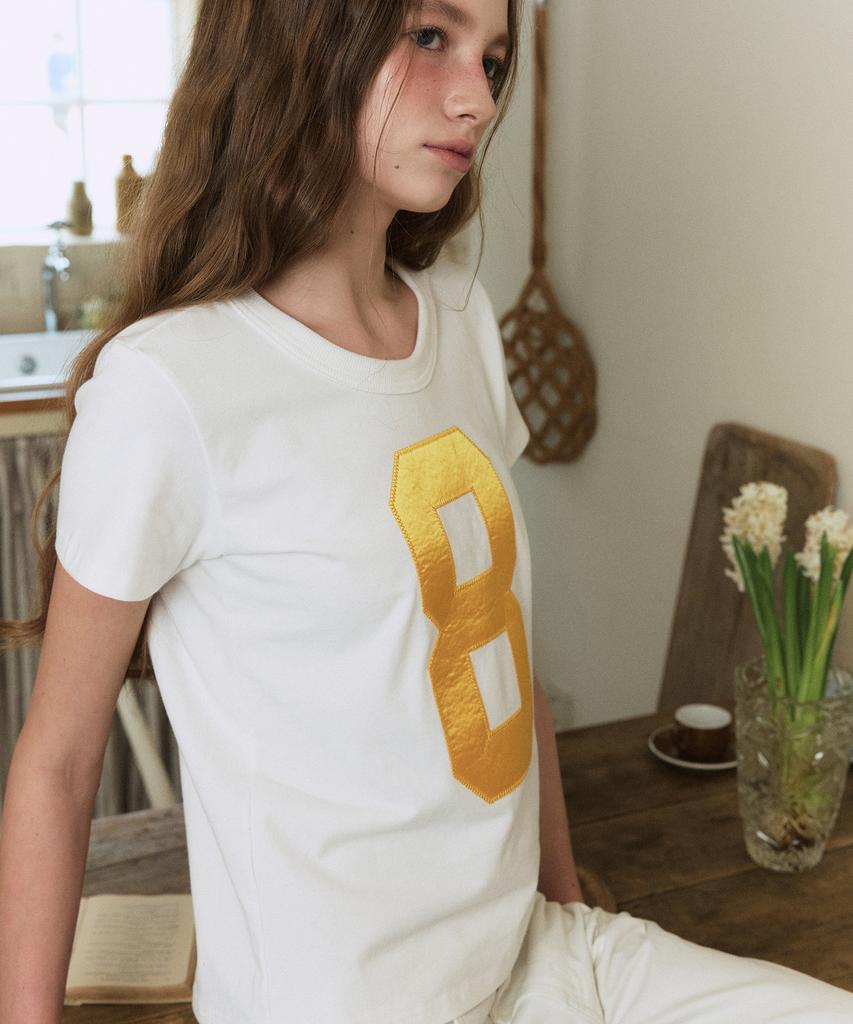 GREENBUTTER No.8 Applique Tee (Cream)