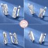 Boucles d'oreilles en argent 925 Bijoux Haute Qualité Rétro Motif Simple Zircon Violet Blanc Boucles d'oreilles