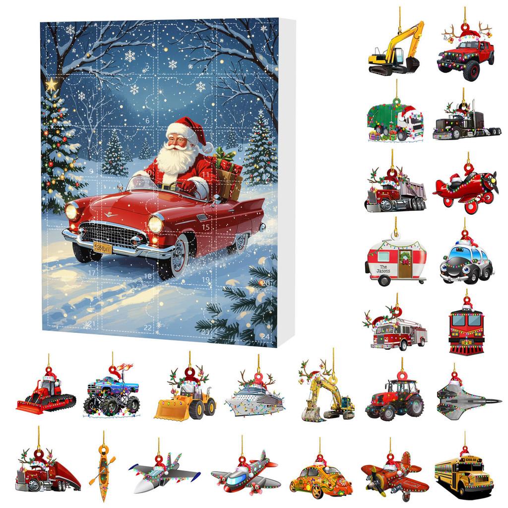Christmas Countdown Blind Box With Santa Claus Acrylic Hangings For Holiday Decor And Gift Giving