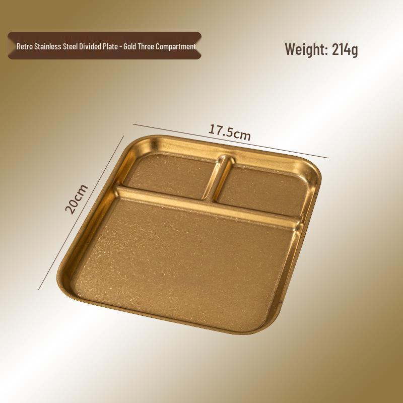 Retro Stainless Steel Compartmented Sauce and Seasoning Dish