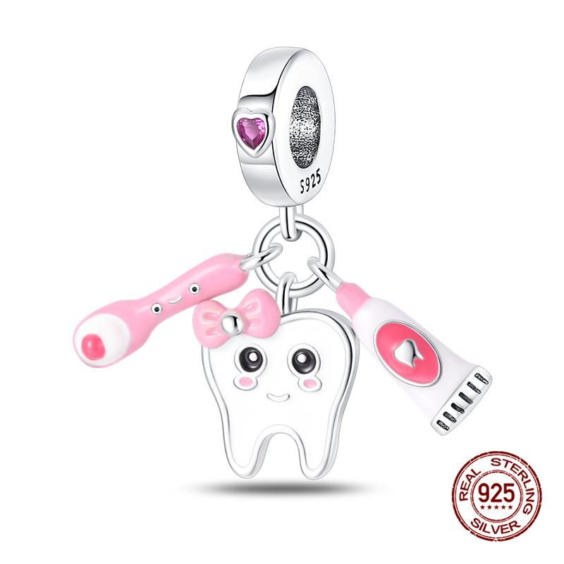 New In Medical Care Series-Medical Box Heart Charms Beads Fit 3Mm Original Bracelet Women Copper Fine Charms Jewelry Gifts