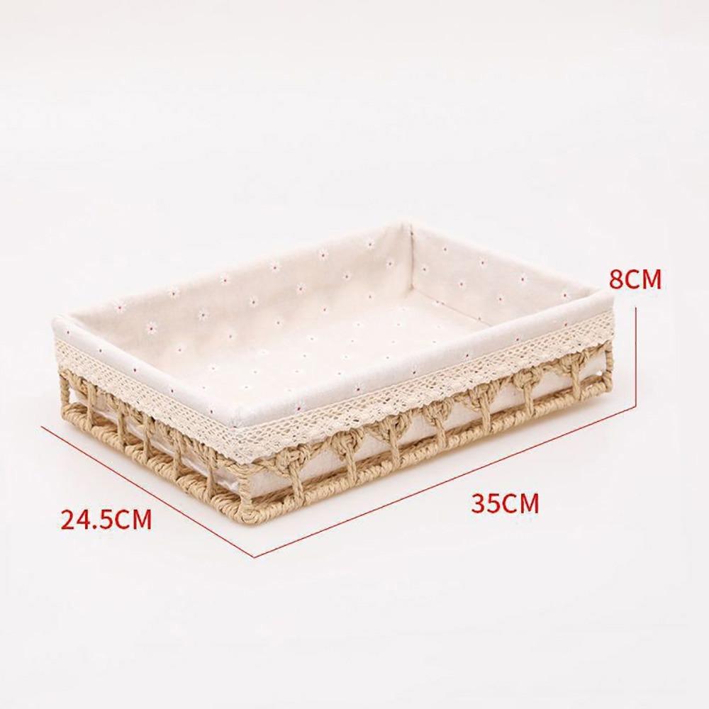 Creative Multicolor Storage Basket Multi-porpose Flower Pattern Storage Tray Weaving Multi-size Storage Box Home Decoration
